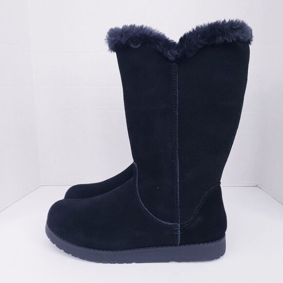 Universal Thread Black Charleigh Tall Faux Shearling Suede Boots - Picture 8 of 14
